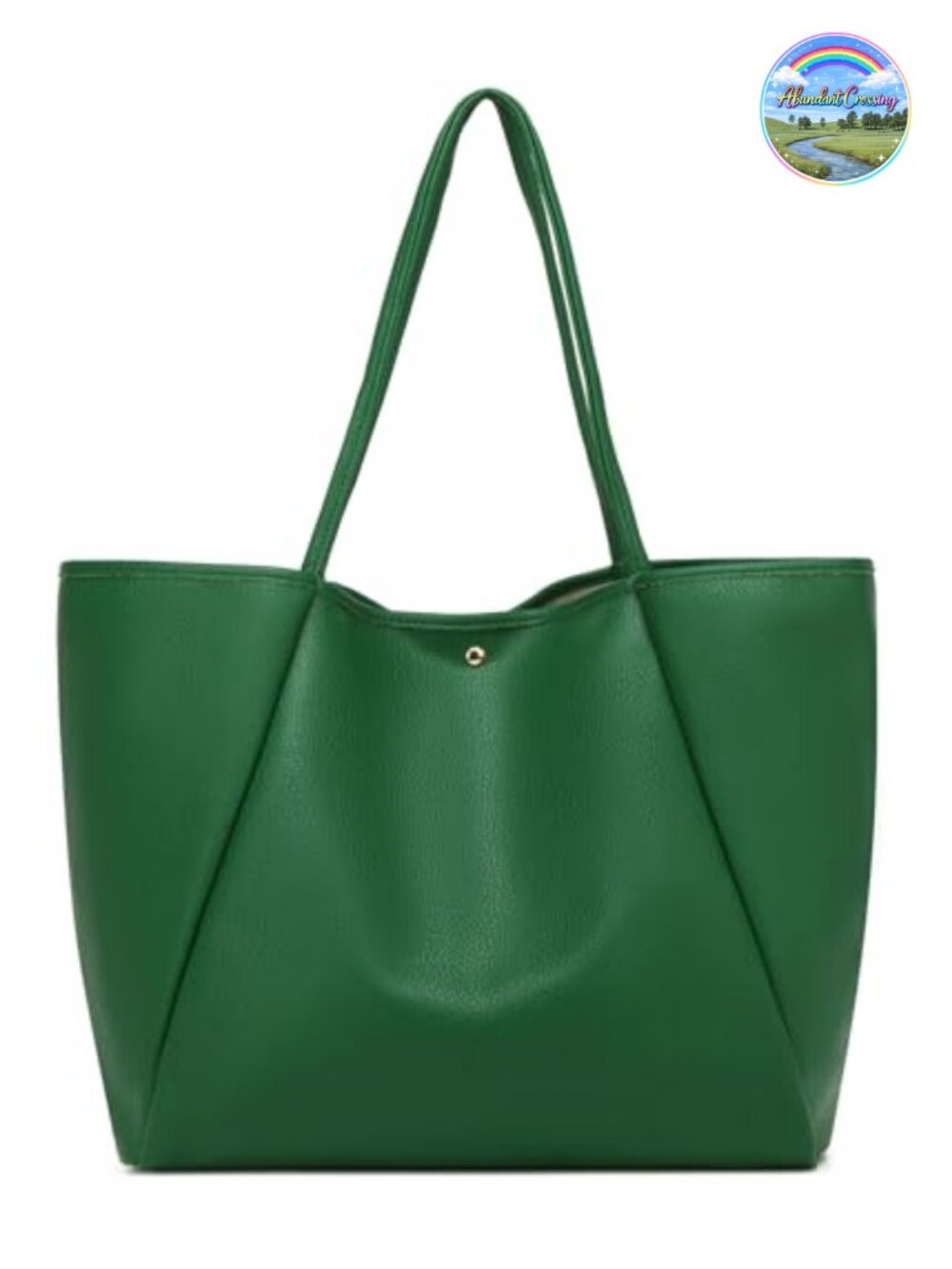 Large Faux Leather Tote Bag Minimalist Office Work Carryall Handbag